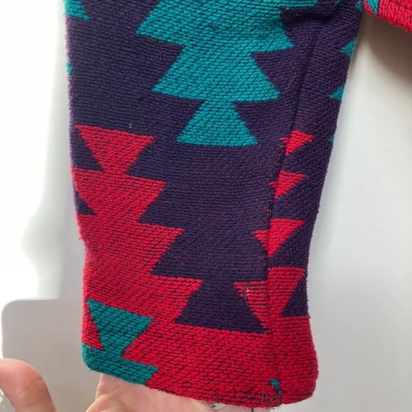 Silverado Southwestern Jacket Women's Medium Red Teal Geometric blanket Cotton - Picture 6 of 13